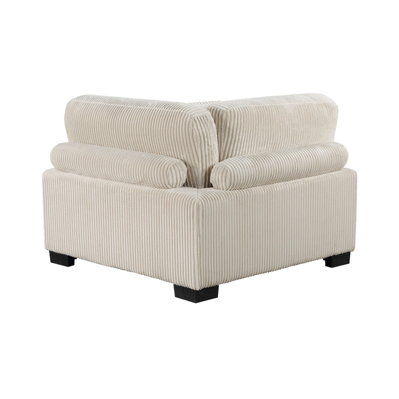 Traverse Beige Corduroy 4-Piece Modular Sectional with Ottoman