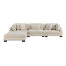 Traverse Beige Corduroy 4-Piece Modular Sectional with Ottoman