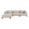 Traverse Beige Corduroy 4-Piece Modular Sectional with Ottoman