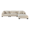 Traverse Beige Corduroy 4-Piece Modular Sectional with Ottoman