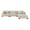 Traverse Beige Corduroy 4-Piece Modular Sectional with Ottoman