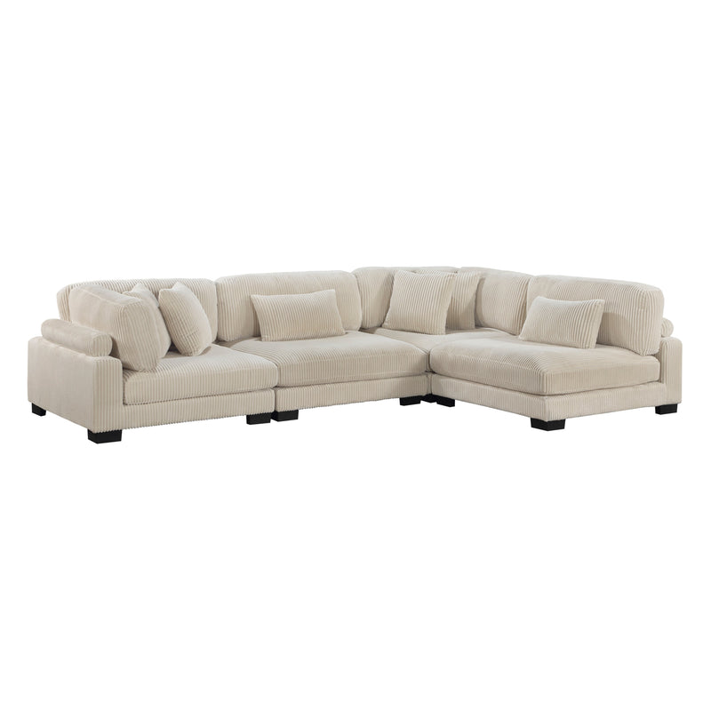 Traverse Beige Corduroy 4-Piece Modular Sectional