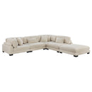 Traverse Beige Corduroy 5-Piece Modular Sectional with Ottoman