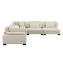 Traverse Beige Corduroy 5-Piece Modular Sectional