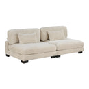 Traverse Beige Corduroy 6-Piece Modular Sectional with Ottoman