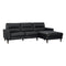 Lewes Black Leather 2-Piece Sectional with Right Chaise