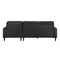 Lewes Black Leather 2-Piece Sectional with Right Chaise