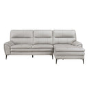 Essex Light Gray Leather 2-Piece Sectional with Right Chaise