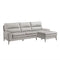 Essex Light Gray Leather 2-Piece Sectional with Right Chaise