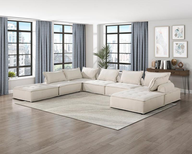 Inman Beige Boucle 7-Piece Modular Sectional