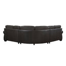 Wareham Dark Brown Leather 3-Piece Sectional