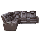 Caelan Dark Brown LED Power Reclining Sectional