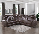 Caelan Dark Brown LED Power Reclining Sectional