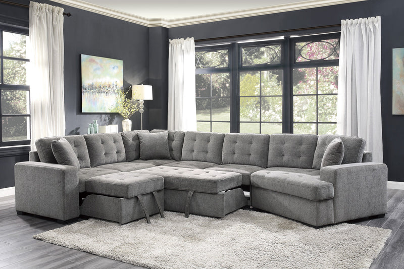 Logansport Gray Sleeper Sectional