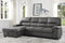 Michigan Dark Gray LAF Storage Sleeper Sectional