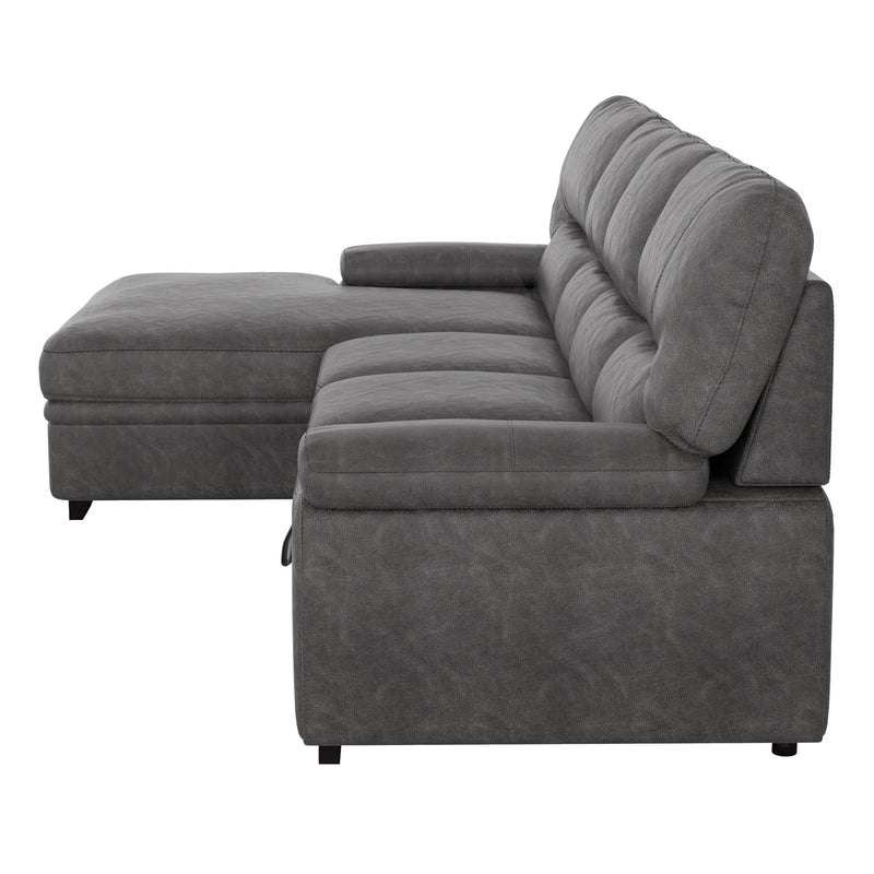 Michigan Dark Gray LAF Storage Sleeper Sectional