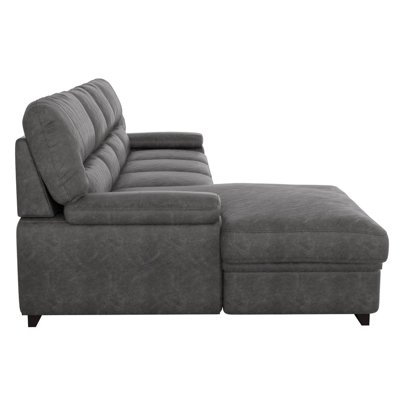 Michigan Dark Gray LAF Storage Sleeper Sectional