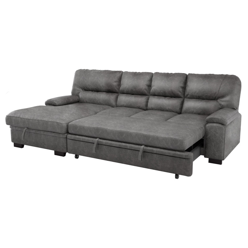 Michigan Dark Gray LAF Storage Sleeper Sectional