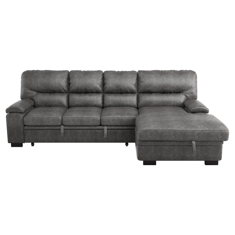 Michigan Dark Gray RAF Storage Sleeper Sectional