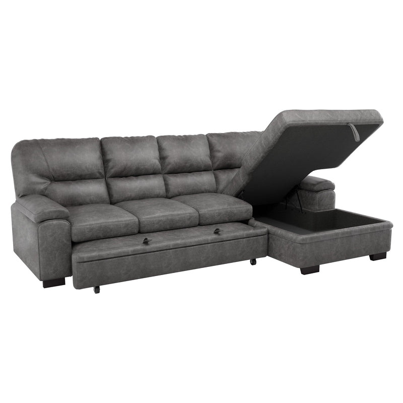 Michigan Dark Gray RAF Storage Sleeper Sectional