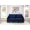 Adelia Navy  Velvet Convertible Studio Sofa with Pull-out Bed