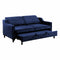 Adelia Navy  Velvet Convertible Studio Sofa with Pull-out Bed