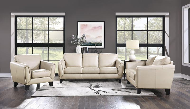 Spivey Beige Leather Sofa