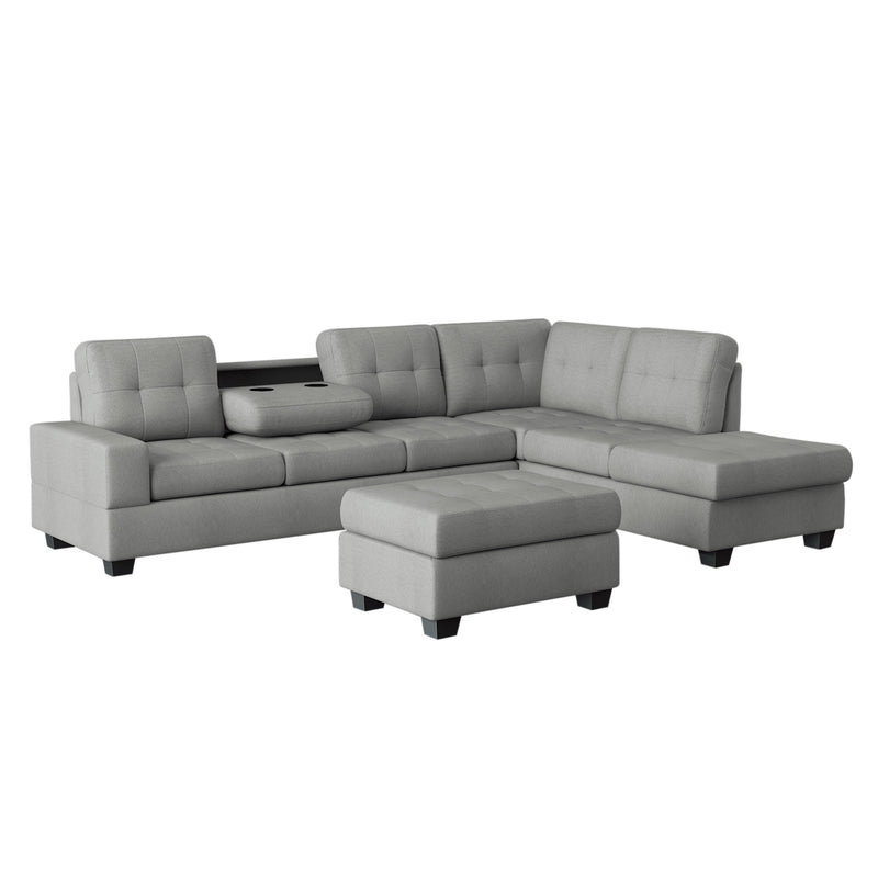 Maston Light Gray Reversible Sectional