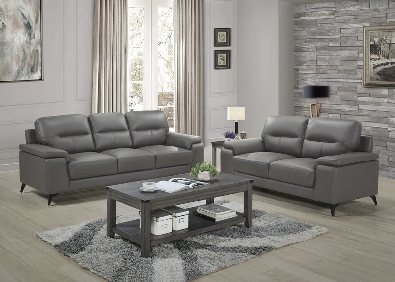 Top-Grain Leather Living Room Set