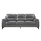 Mischa Dark Gray Top-Grain Leather Living Room Set