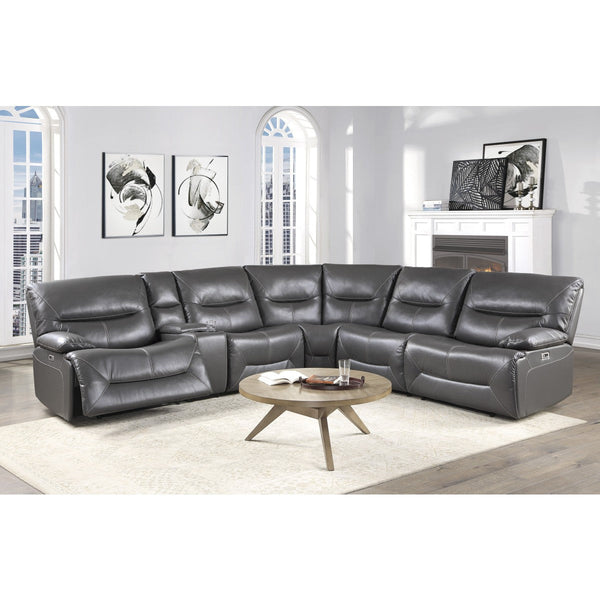 Dyersburg Gray 6-Piece Power Reclining Sectional