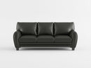 Rubin Black Faux Leather Sofa