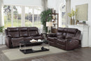 Yerba Brown Microfiber Lay Flat Reclining Living Room Set