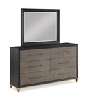 Payson Black/Brown Upholstered Panel Bedroom Set