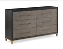 Payson Black/Brown Upholstered Panel Bedroom Set