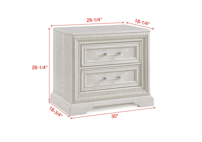 Alexandria Whitewash Nightstand