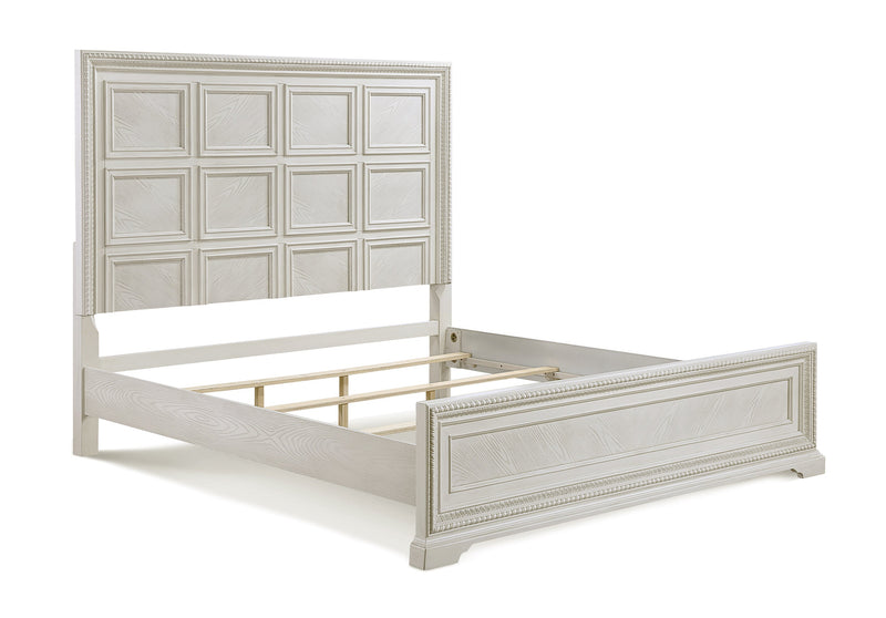 Alexandria Whitewash King Panel Bed