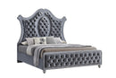 Cameo Gray King Upholstered Panel Bed