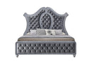 Cameo Gray Queen Upholstered Panel Bed