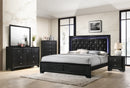 Micah Black LED Upholstered Panel Bedroom Set