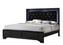 Micah Black LED Upholstered Panel Bedroom Set