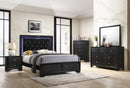 Micah Black LED Upholstered Panel Youth Bedroom Set