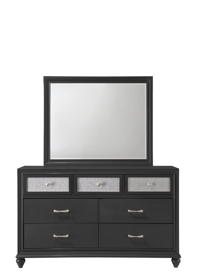 Lila Black Upholstered Panel Bedroom Set