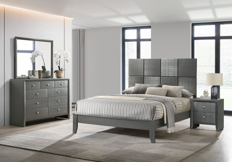 Denker Gunmetal Panel Bedroom Set