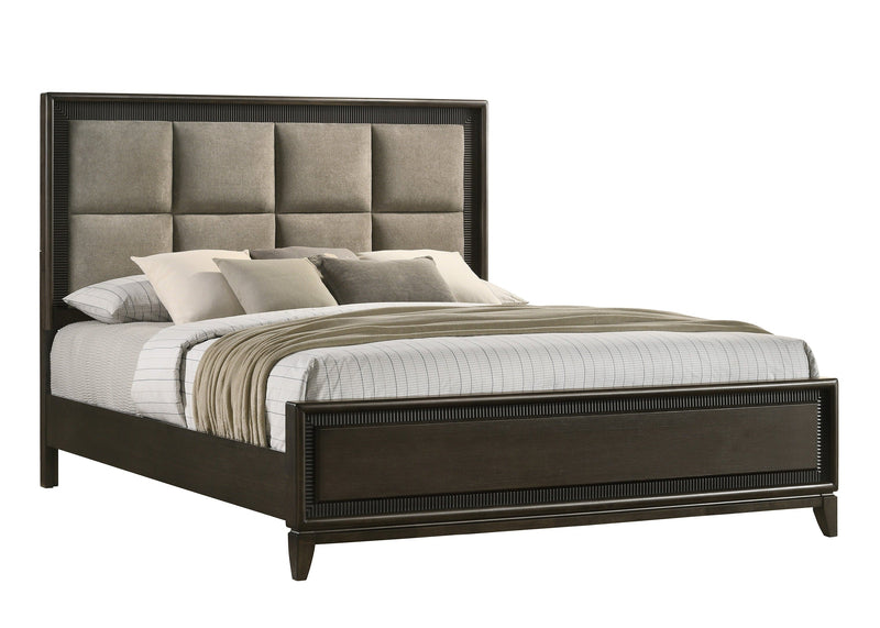 Saratoga Brown King Upholstered Panel Bed