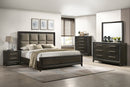 Saratoga Brown King Upholstered Panel Bed