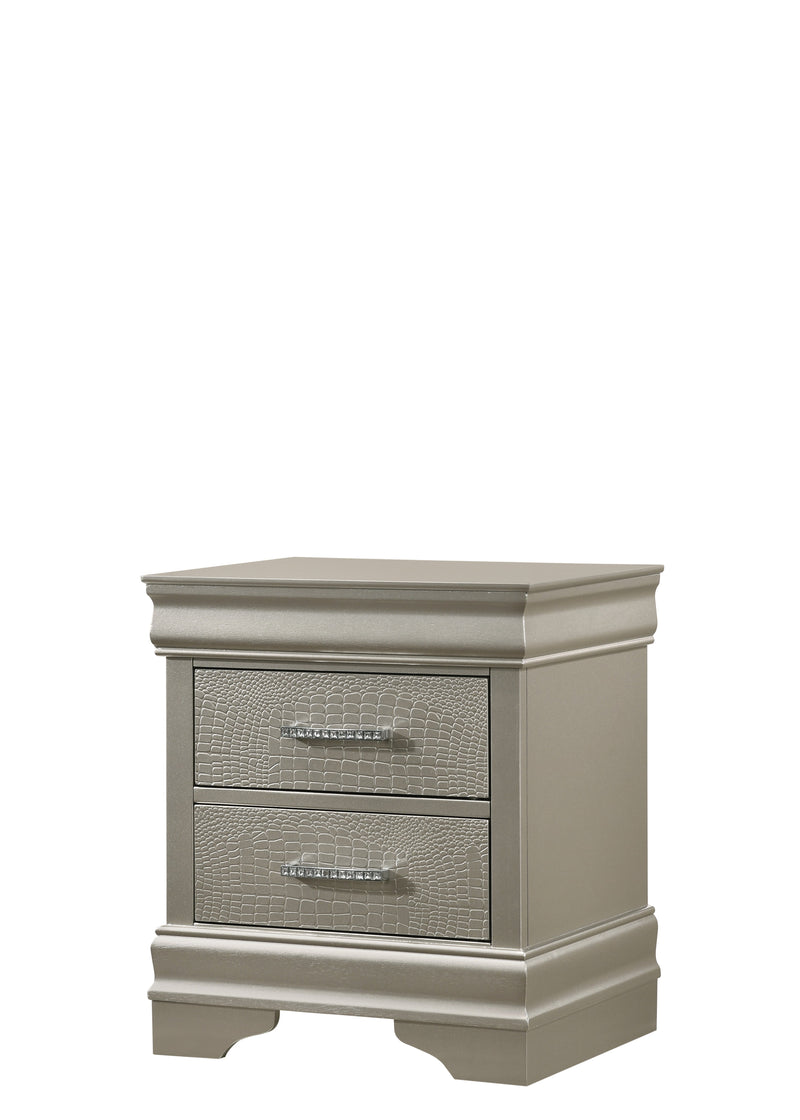 Amalia Champagne Silver Panel Youth Bedroom Set