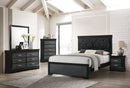 Amalia Black King Panel Bed