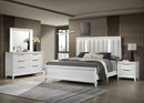 Cressida White Upholstered LED Panel Bedroom Set