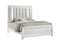 Cressida White Queen Upholstered LED Panel Bed